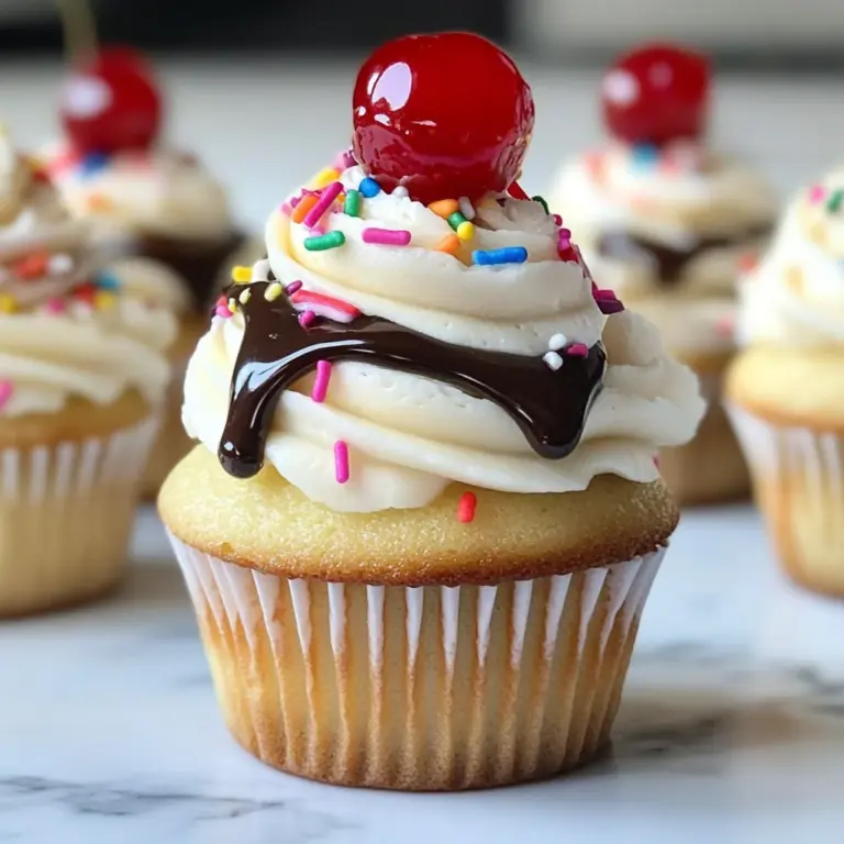 Banana Split Cupcakes