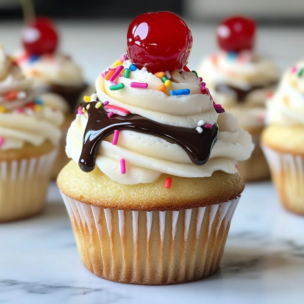 Banana Split Cupcakes
