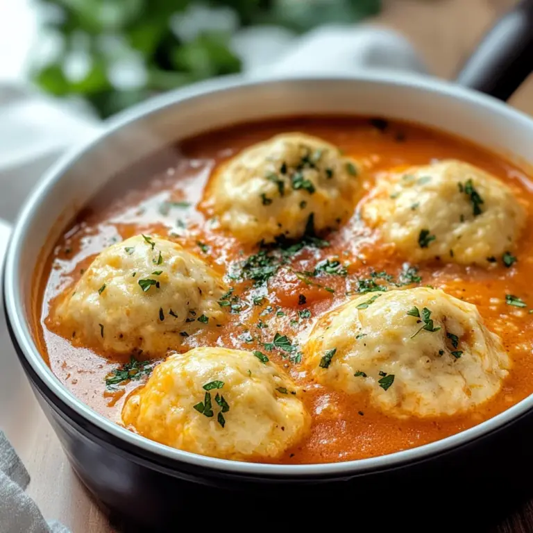 Best Tomato Soup with Cheddar Bay Dumplings