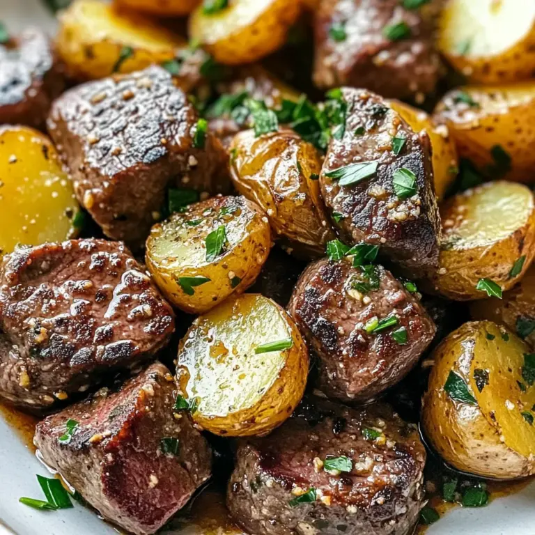 Garlic Steak Bites and Potatoes