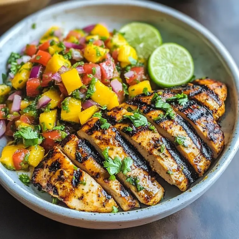 Grilled Cilantro Lime Chicken and Mango Salsa