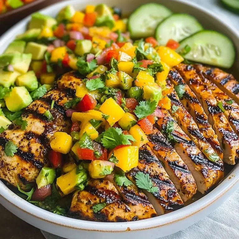 Grilled Cilantro Lime Chicken and Mango Salsa