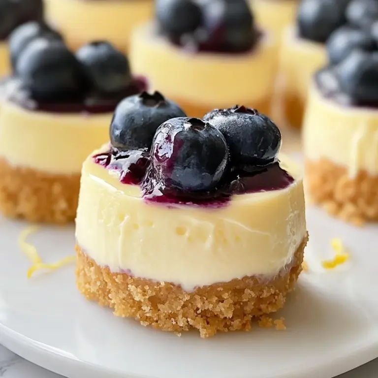 Juicy Mini Lemon Blueberry Cheesecakes