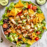 Loaded Chicken Taco Salad with Creamy Lime-Cilantro Dressing