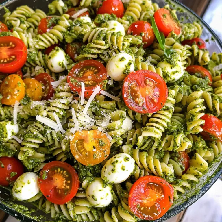 Pesto Pasta Salad with Tomatoes & Mozzarella