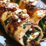 Rolled Up Chicken with Feta, Spinach, and Sun-Dried Tomatoes