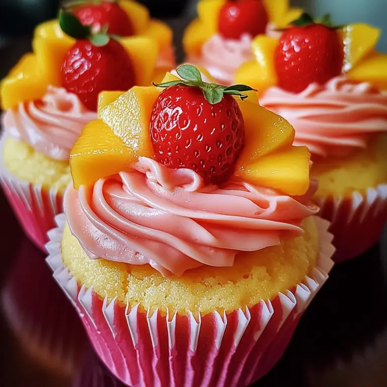 Strawberry Mango Cupcakes