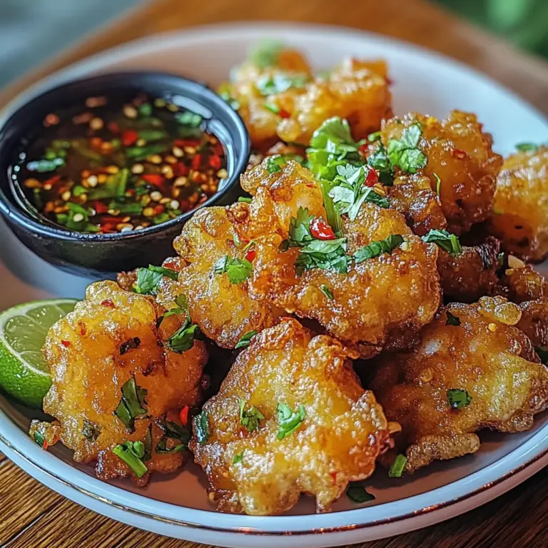 Vietnamese Style Shrimp Fritters with Nuoc Cham Dipping Sauce