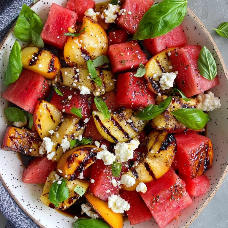 Watermelon and Grilled Peach Salad